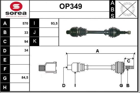 Sera OP349 - Albero motore / Semiasse autozon.pro