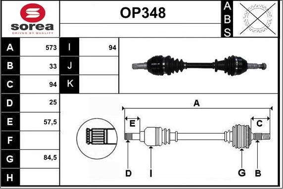 Sera OP348 - Albero motore / Semiasse autozon.pro