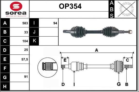 Sera OP354 - Albero motore / Semiasse autozon.pro