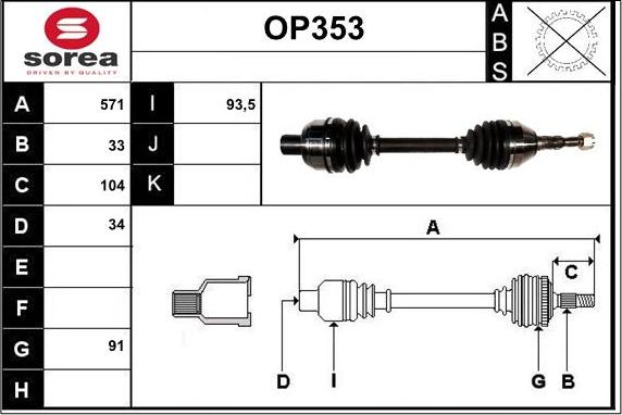 Sera OP353 - Albero motore / Semiasse autozon.pro