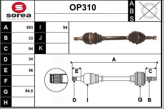 Sera OP310 - Albero motore / Semiasse autozon.pro