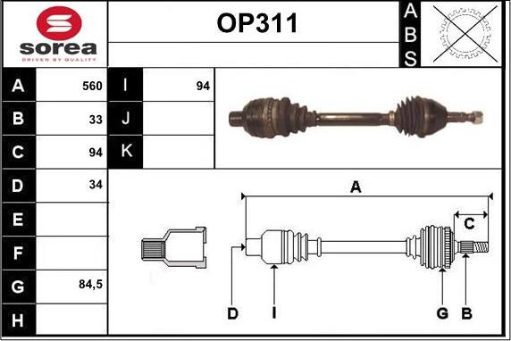 Sera OP311 - Albero motore / Semiasse autozon.pro