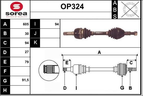 Sera OP324 - Albero motore / Semiasse autozon.pro