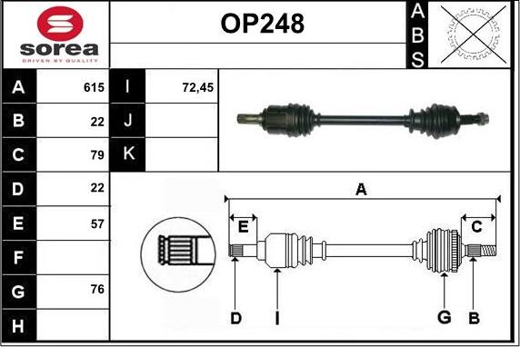 Sera OP248 - Albero motore / Semiasse autozon.pro