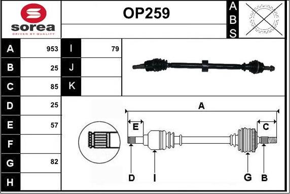 Sera OP259 - Albero motore / Semiasse autozon.pro