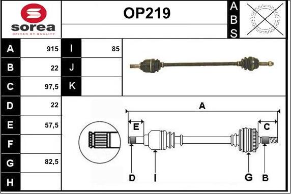 Sera OP219 - Albero motore / Semiasse autozon.pro