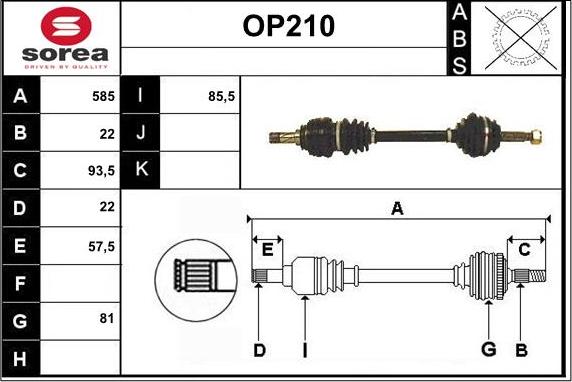 Sera OP210 - Albero motore / Semiasse autozon.pro