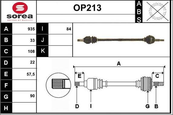 Sera OP213 - Albero motore / Semiasse autozon.pro