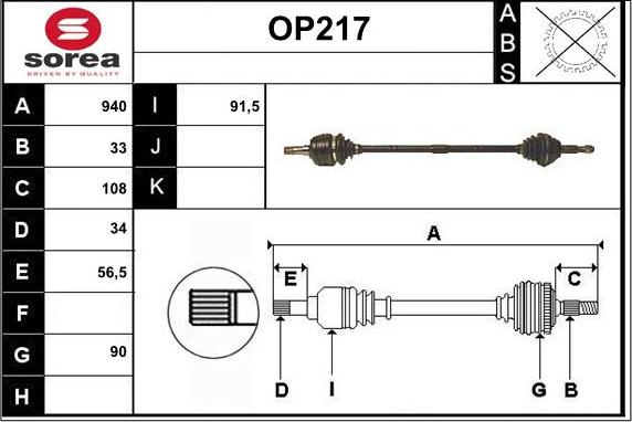 Sera OP217 - Albero motore / Semiasse autozon.pro