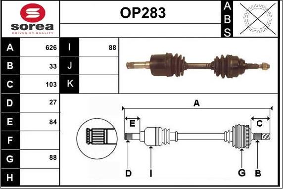 Sera OP283 - Albero motore / Semiasse autozon.pro