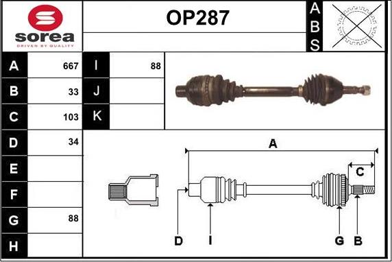 Sera OP287 - Albero motore / Semiasse autozon.pro