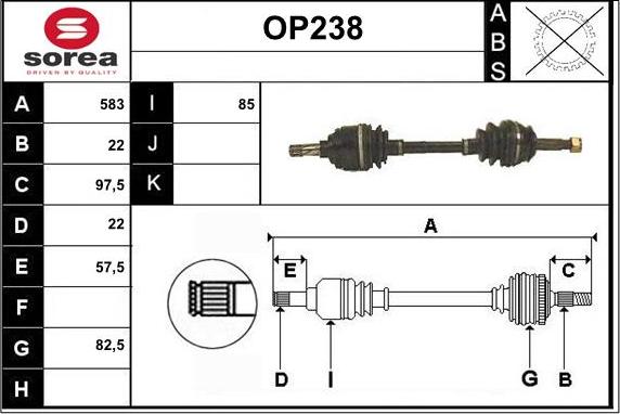 Sera OP238 - Albero motore / Semiasse autozon.pro