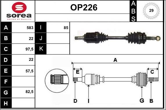 Sera OP226 - Albero motore / Semiasse autozon.pro