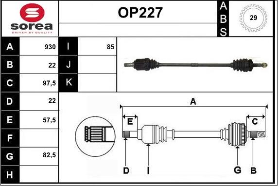 Sera OP227 - Albero motore / Semiasse autozon.pro