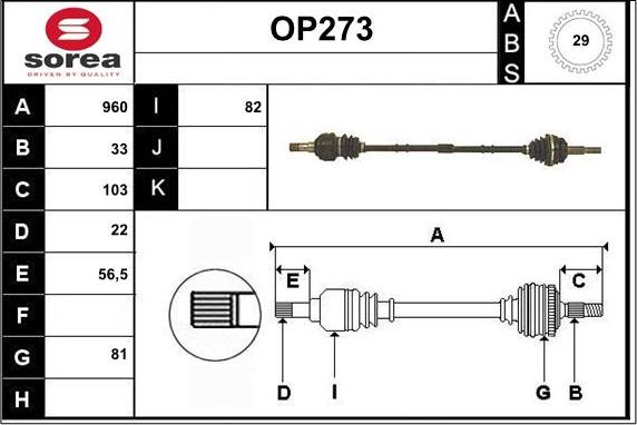 Sera OP273 - Albero motore / Semiasse autozon.pro