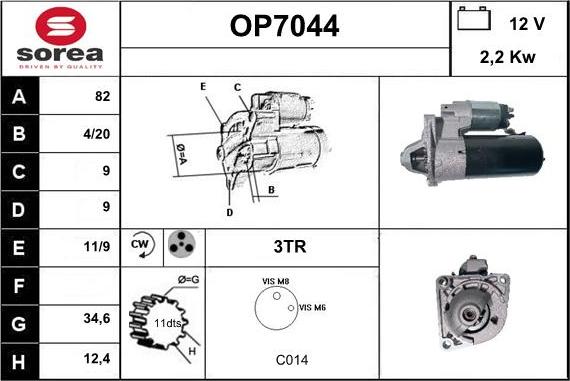 Sera OP7044 - Motorino d'avviamento autozon.pro