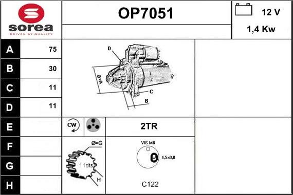 Sera OP7051 - Motorino d'avviamento autozon.pro