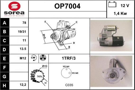 Sera OP7004 - Motorino d'avviamento autozon.pro