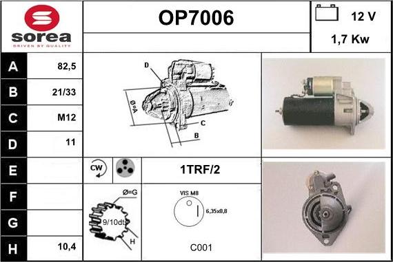 Sera OP7006 - Motorino d'avviamento autozon.pro