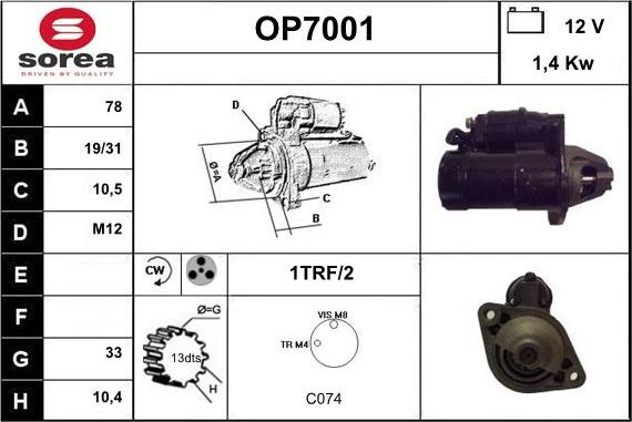 Sera OP7001 - Motorino d'avviamento autozon.pro