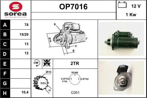 Sera OP7016 - Motorino d'avviamento autozon.pro