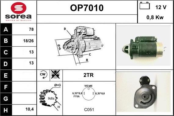 Sera OP7010 - Motorino d'avviamento autozon.pro