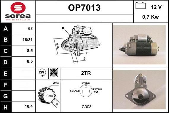 Sera OP7013 - Motorino d'avviamento autozon.pro