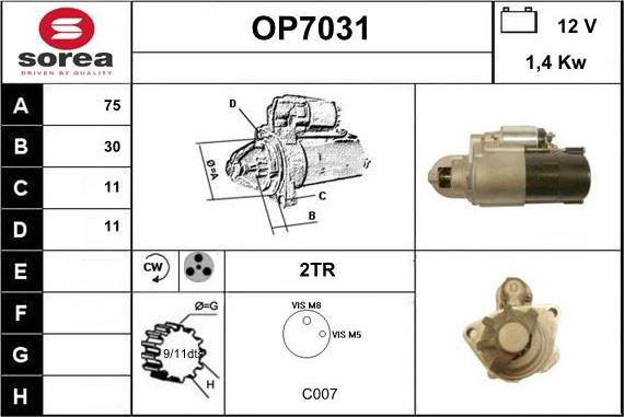 Sera OP7031 - Motorino d'avviamento autozon.pro