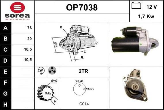 Sera OP7038 - Motorino d'avviamento autozon.pro