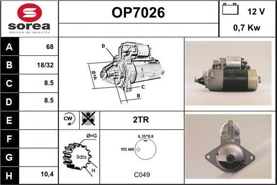 Sera OP7026 - Motorino d'avviamento autozon.pro