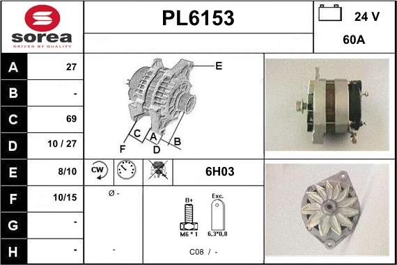 Sera PL6153 - Alternatore autozon.pro