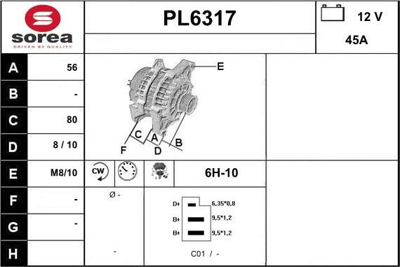 Sera PL6317 - Alternatore autozon.pro