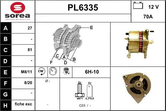 Sera PL6335 - Alternatore autozon.pro