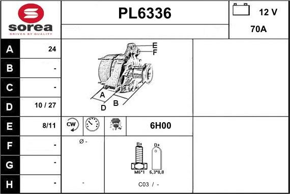 Sera PL6336 - Alternatore autozon.pro