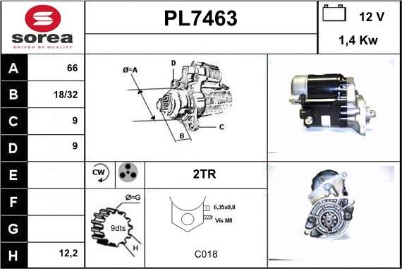 Sera PL7463 - Motorino d'avviamento autozon.pro