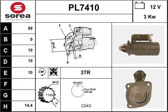 Sera PL7410 - Motorino d'avviamento autozon.pro