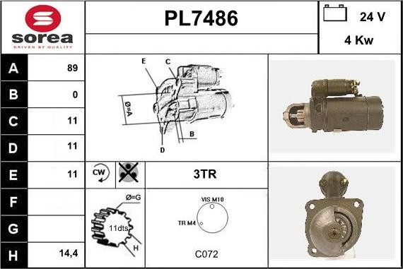 Sera PL7486 - Motorino d'avviamento autozon.pro