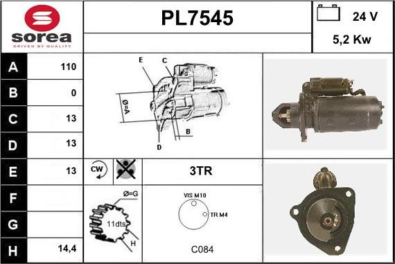 Sera PL7545 - Motorino d'avviamento autozon.pro