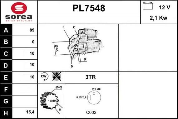 Sera PL7548 - Motorino d'avviamento autozon.pro