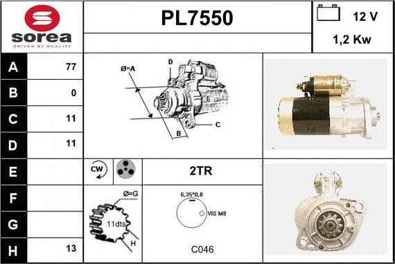 Sera PL7550 - Motorino d'avviamento autozon.pro