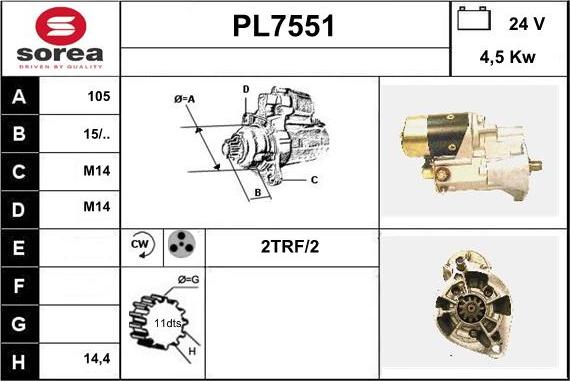 Sera PL7551 - Motorino d'avviamento autozon.pro