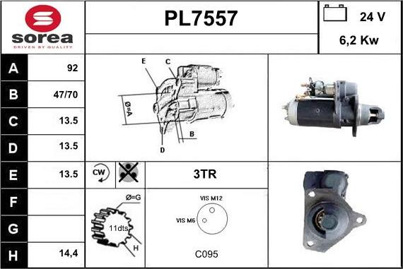 Sera PL7557 - Motorino d'avviamento autozon.pro