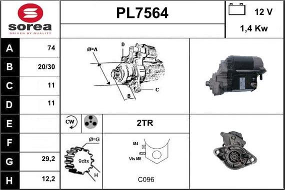 Sera PL7564 - Motorino d'avviamento autozon.pro