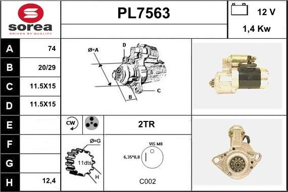 Sera PL7563 - Motorino d'avviamento autozon.pro