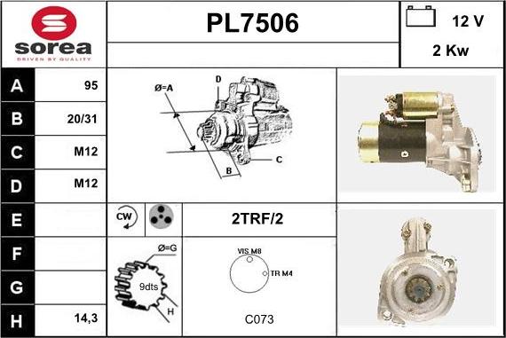 Sera PL7506 - Motorino d'avviamento autozon.pro