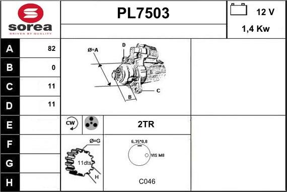 Sera PL7503 - Motorino d'avviamento autozon.pro