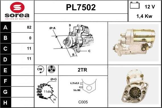 Sera PL7502 - Motorino d'avviamento autozon.pro