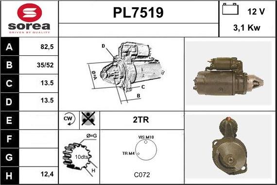 Sera PL7519 - Motorino d'avviamento autozon.pro