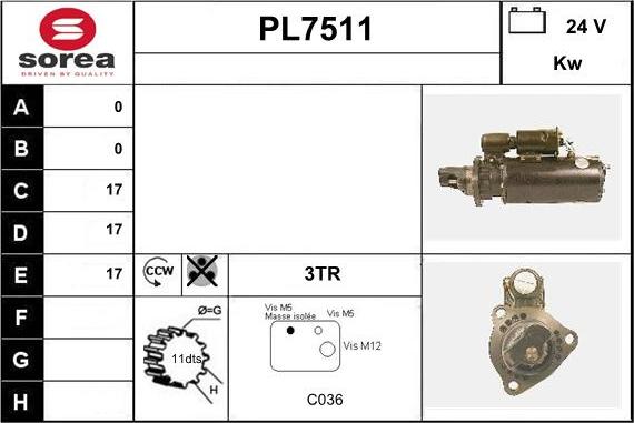 Sera PL7511 - Motorino d'avviamento autozon.pro