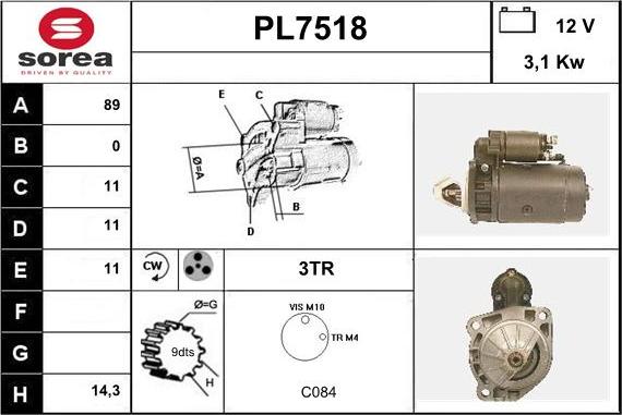 Sera PL7518 - Motorino d'avviamento autozon.pro